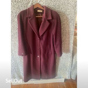 Forecaster of  Bostan Vintage Wool Overcoat Burgundy Size 12 Unisex Formal